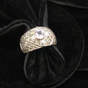 925 sterling silver and marcasite ring